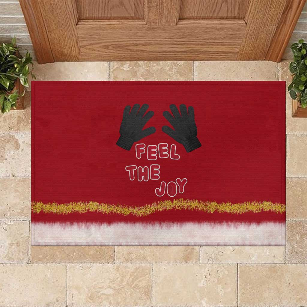 Feel The Joy Christmas Rubber Doormat Xmas Holiday Patterns - Wonder Print Shop