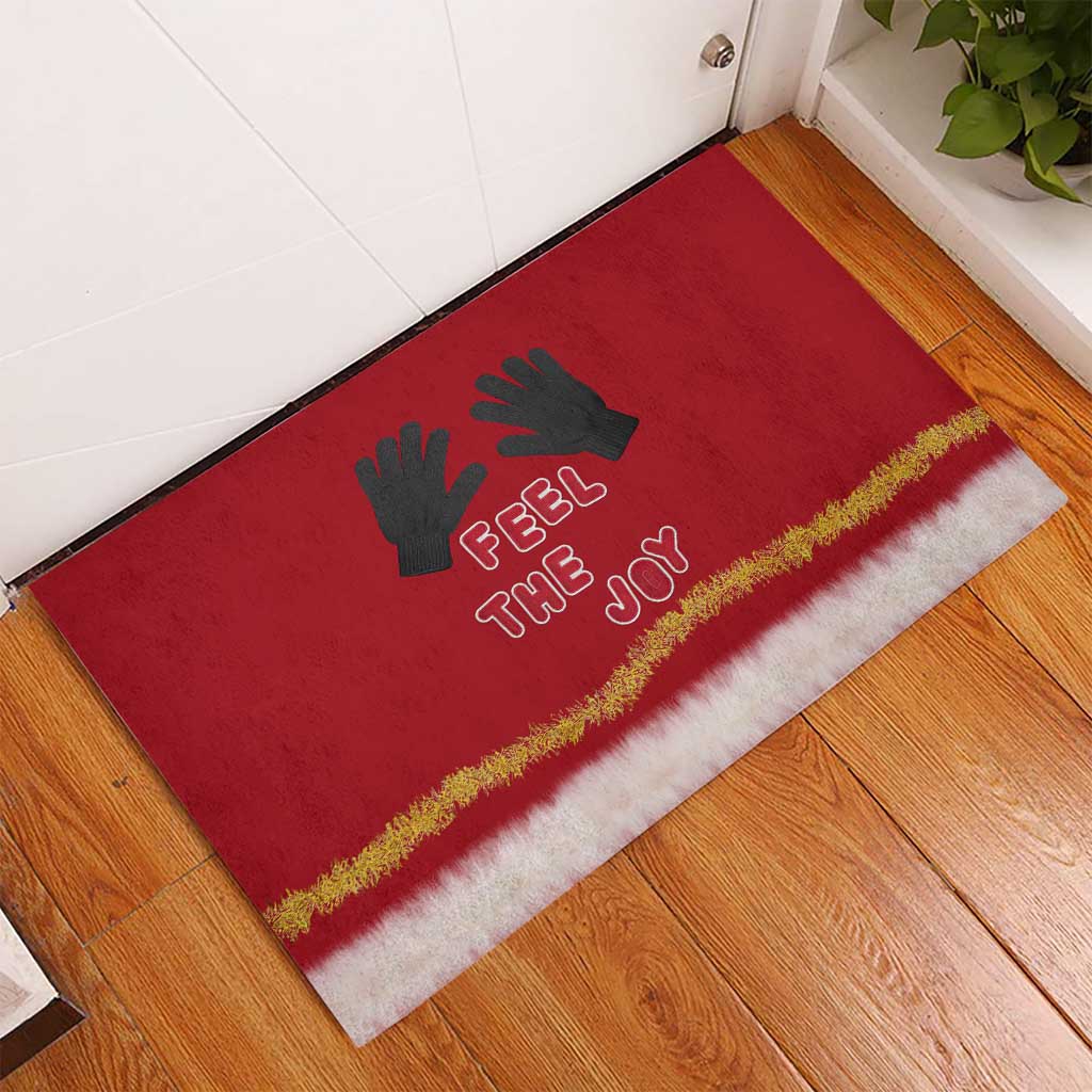 Feel The Joy Christmas Rubber Doormat Xmas Holiday Patterns - Wonder Print Shop