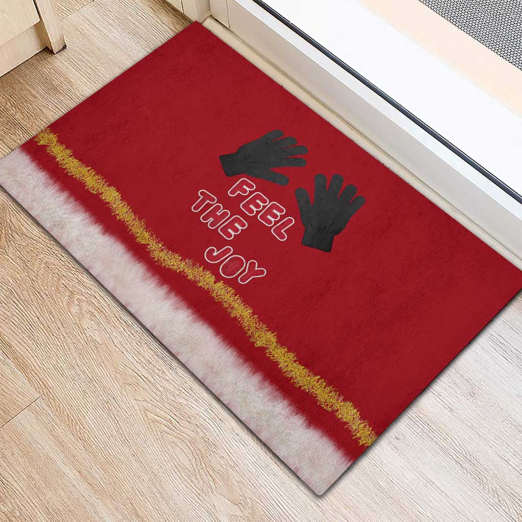 Feel The Joy Christmas Rubber Doormat Xmas Holiday Patterns - Wonder Print Shop
