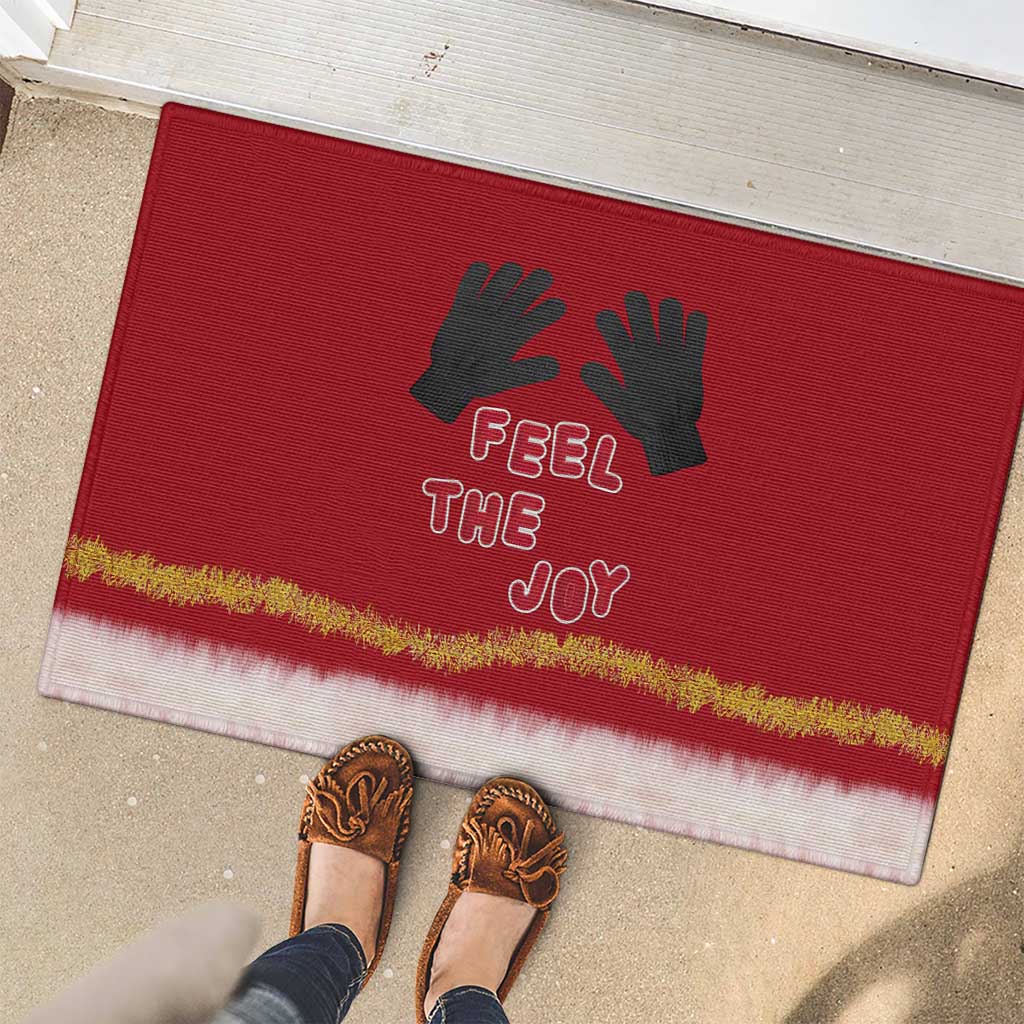Feel The Joy Christmas Rubber Doormat Xmas Holiday Patterns - Wonder Print Shop