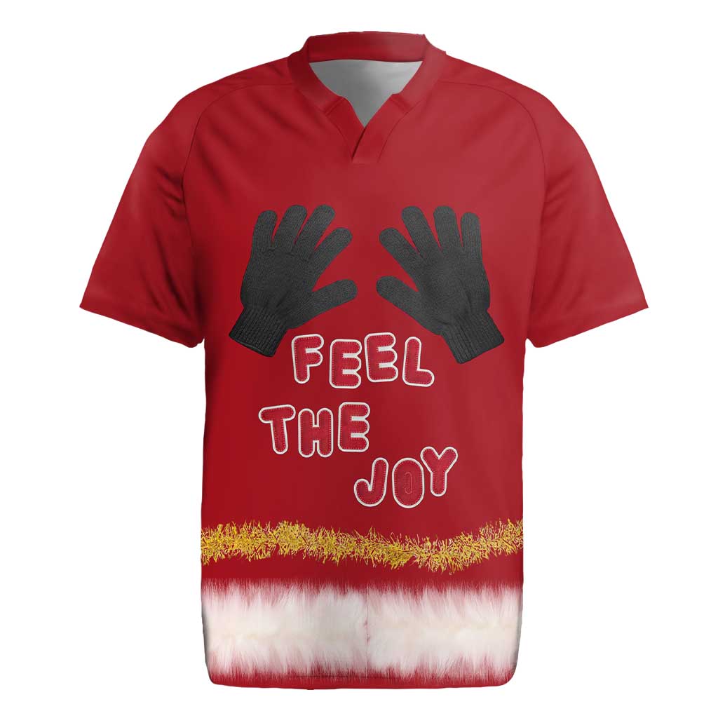 Feel The Joy Christmas Rugby Jersey Xmas Holiday Patterns - Wonder Print Shop