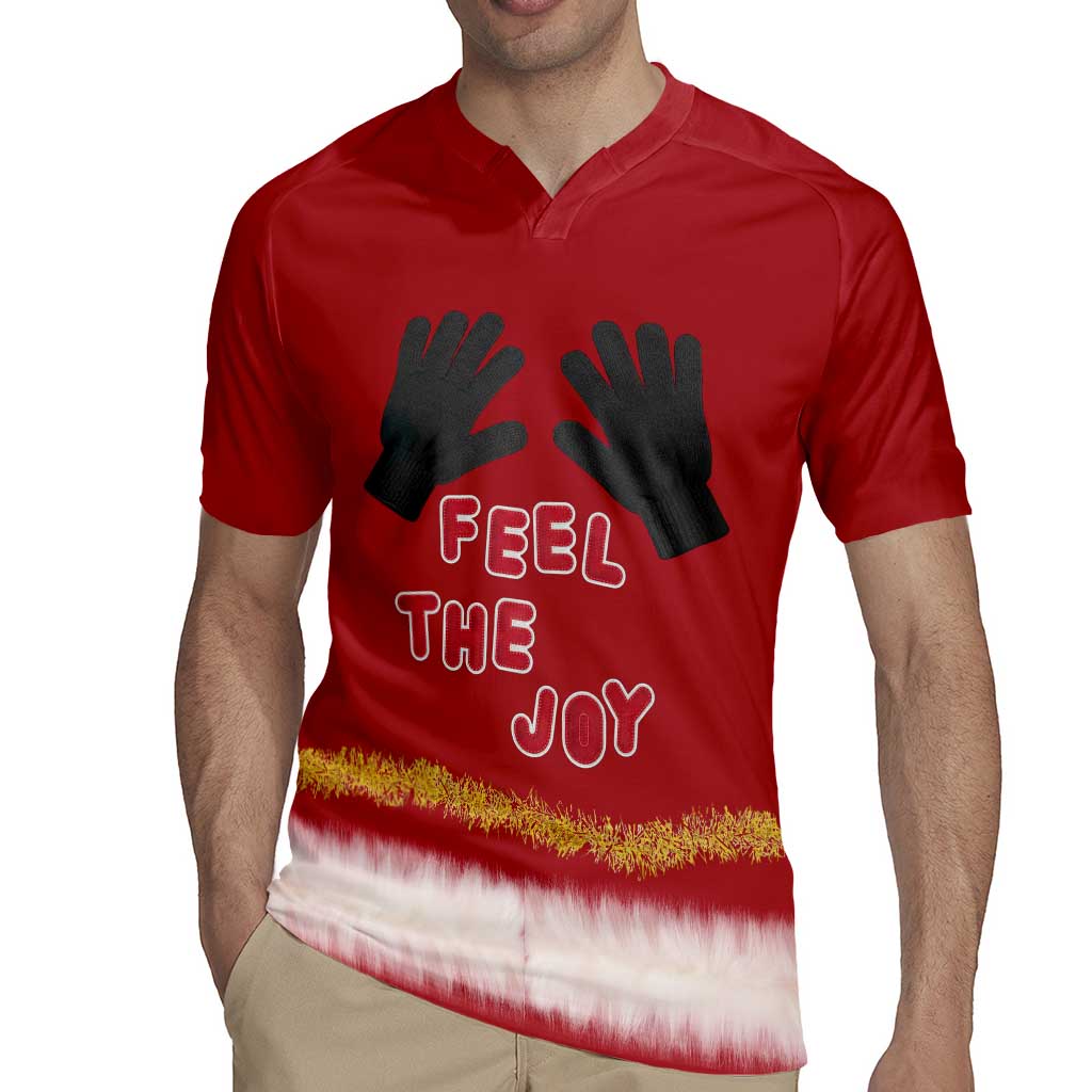 Feel The Joy Christmas Rugby Jersey Xmas Holiday Patterns - Wonder Print Shop