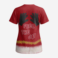 Feel The Joy Christmas Scrub Top Xmas Holiday Patterns - Wonder Print Shop