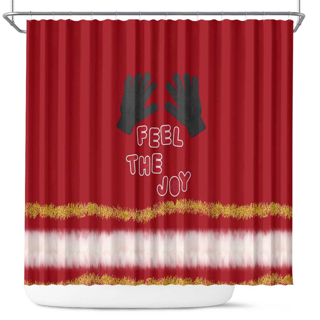 Feel The Joy Christmas Shower Curtain Xmas Holiday Patterns - Wonder Print Shop