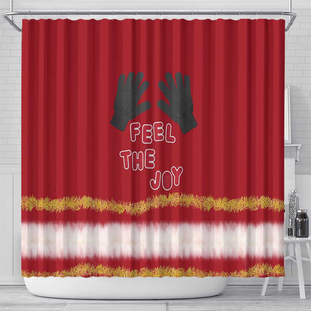 Feel The Joy Christmas Shower Curtain Xmas Holiday Patterns - Wonder Print Shop