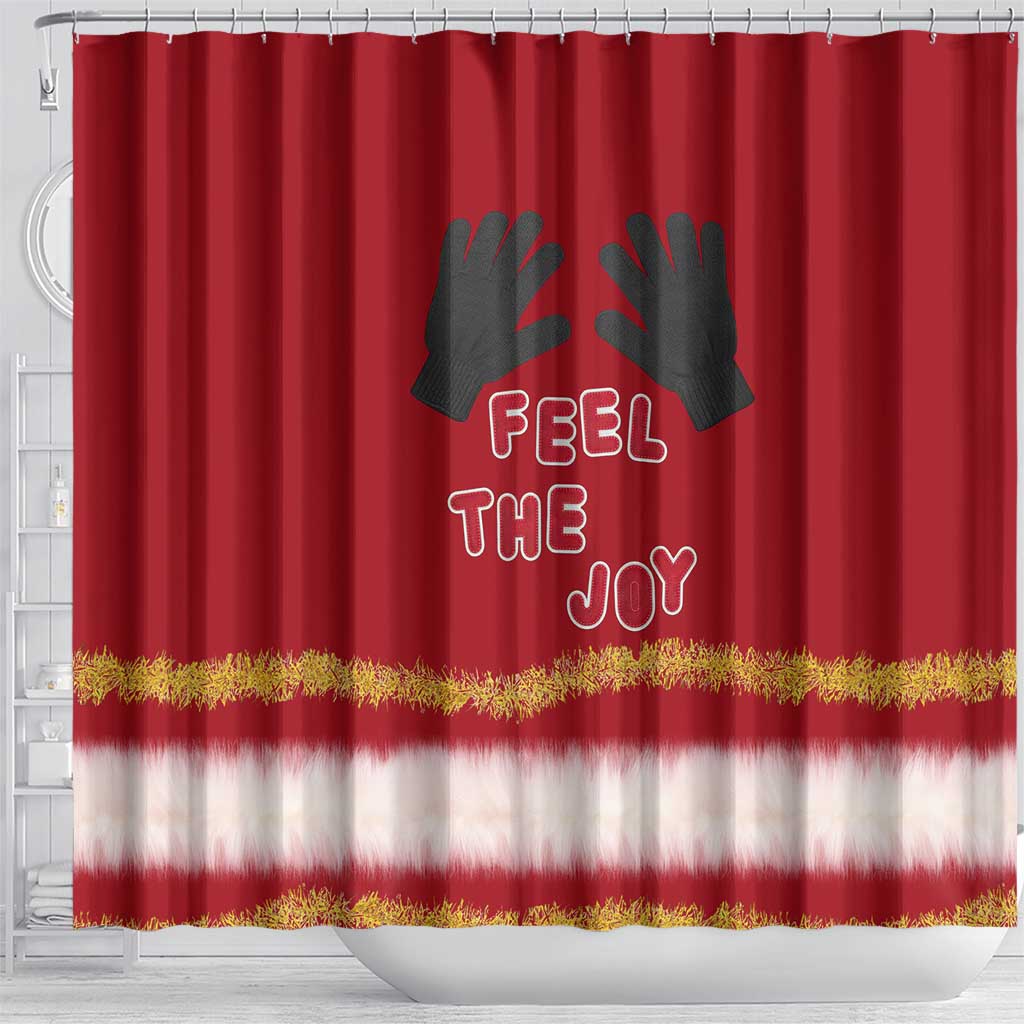 Feel The Joy Christmas Shower Curtain Xmas Holiday Patterns - Wonder Print Shop