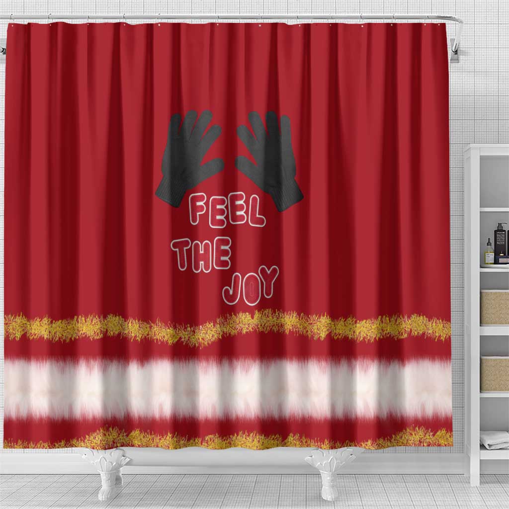 Feel The Joy Christmas Shower Curtain Xmas Holiday Patterns - Wonder Print Shop