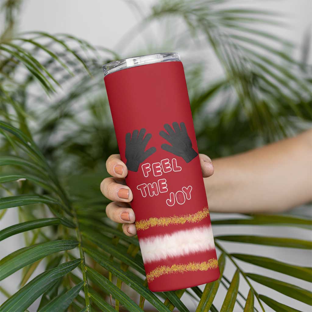 Feel The Joy Christmas Skinny Tumbler Xmas Holiday Patterns - Wonder Print Shop