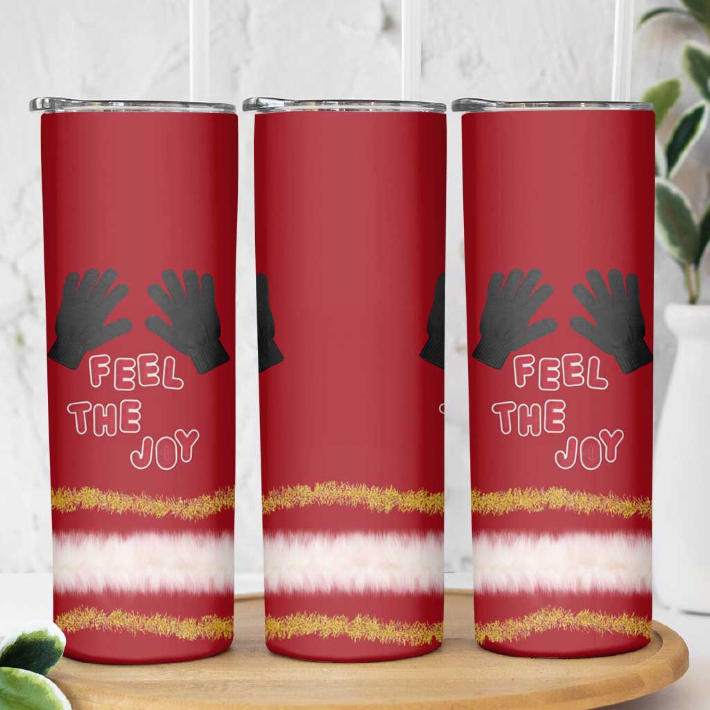 Feel The Joy Christmas Skinny Tumbler Xmas Holiday Patterns - Wonder Print Shop