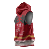 Feel The Joy Christmas Sleeveless Hoodie Xmas Holiday Patterns - Wonder Print Shop