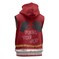 Feel The Joy Christmas Sleeveless Zip Hoodie Xmas Holiday Patterns - Wonder Print Shop