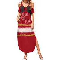 Feel The Joy Christmas Summer Maxi Dress Xmas Holiday Patterns - Wonder Print Shop