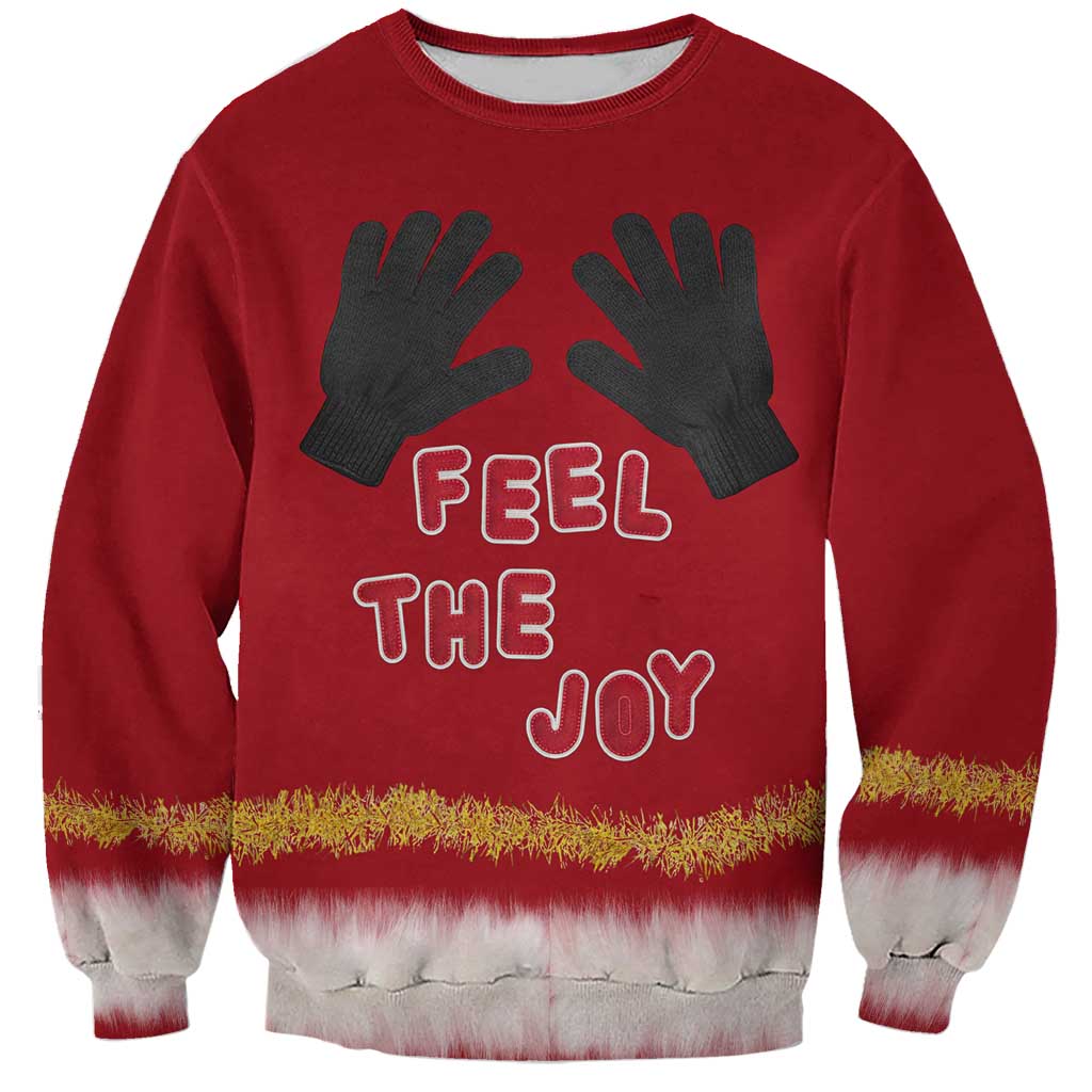 Feel The Joy Christmas Sweatshirt Xmas Holiday Patterns - Wonder Print Shop
