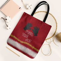 Feel The Joy Christmas Tote Bag Xmas Holiday Patterns - Wonder Print Shop