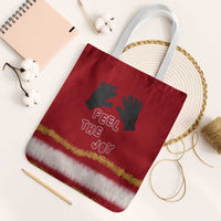 Feel The Joy Christmas Tote Bag Xmas Holiday Patterns - Wonder Print Shop