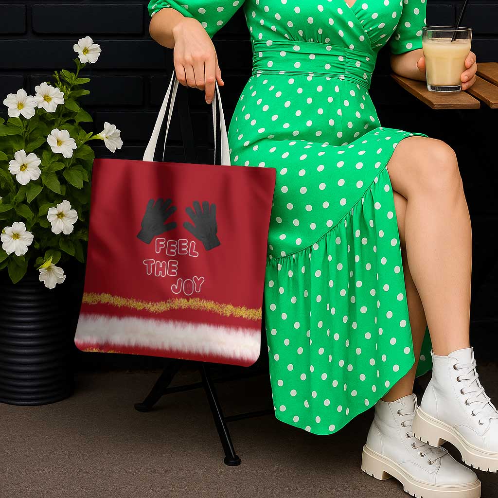 Feel The Joy Christmas Tote Bag Xmas Holiday Patterns - Wonder Print Shop