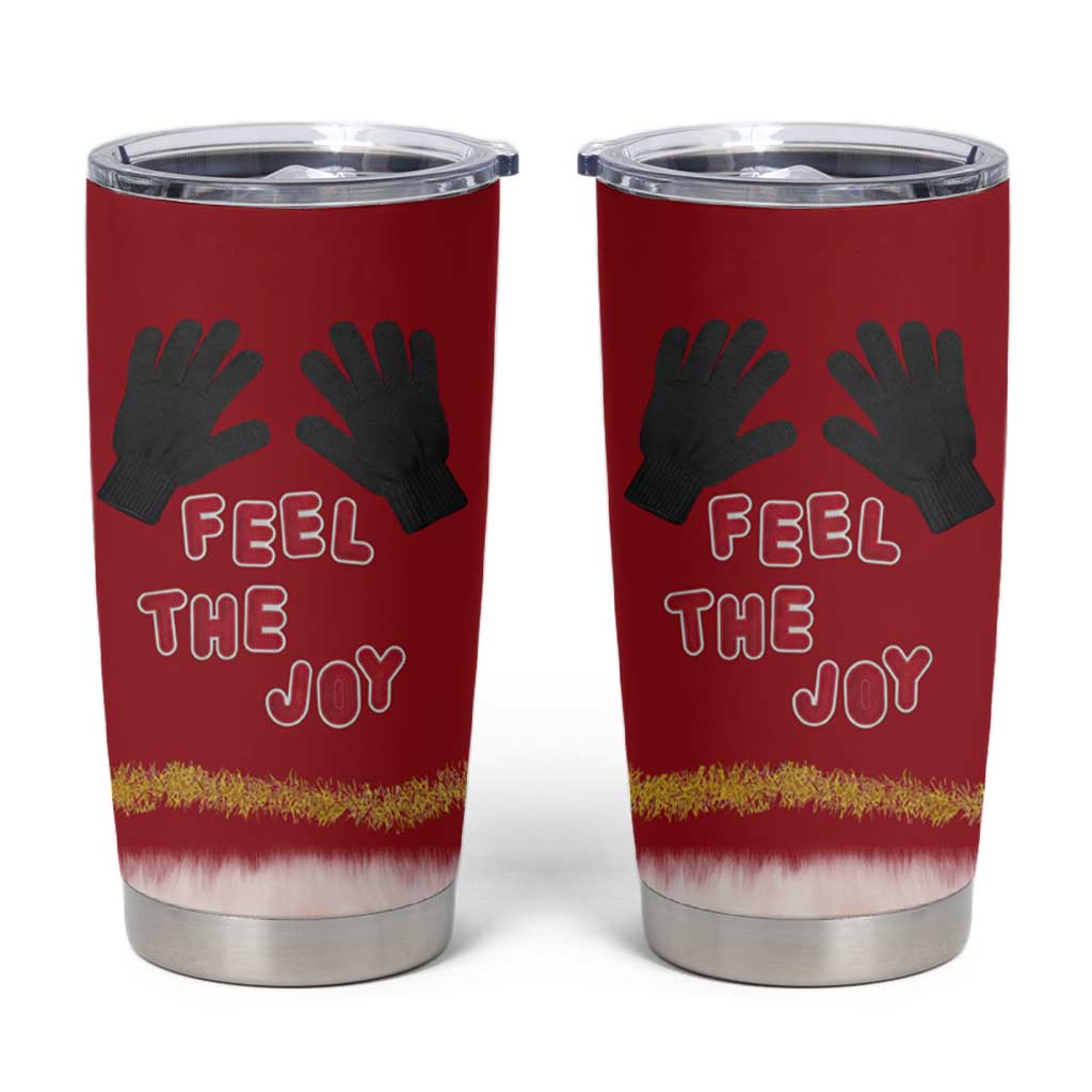 Feel The Joy Christmas Tumbler Cup Xmas Holiday Patterns - Wonder Print Shop