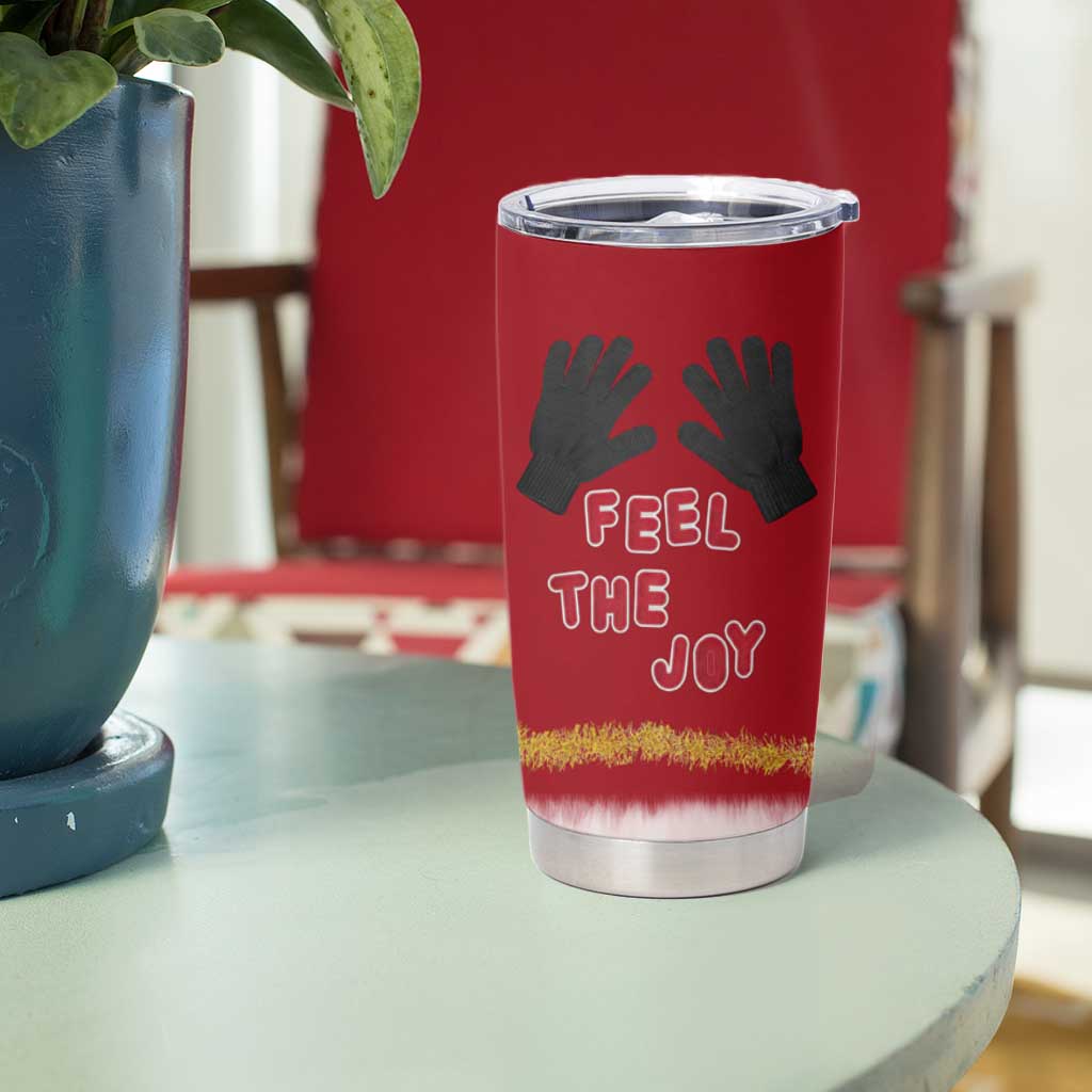 Feel The Joy Christmas Tumbler Cup Xmas Holiday Patterns - Wonder Print Shop