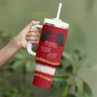 Feel The Joy Christmas Tumbler With Handle Xmas Holiday Patterns - Wonder Print Shop
