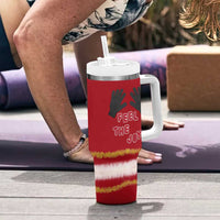 Feel The Joy Christmas Tumbler With Handle Xmas Holiday Patterns - Wonder Print Shop