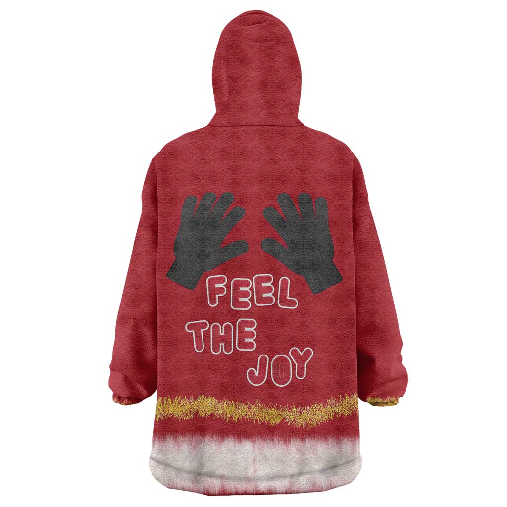 Feel The Joy Christmas Wearable Blanket Hoodie Xmas Holiday Patterns - Wonder Print Shop