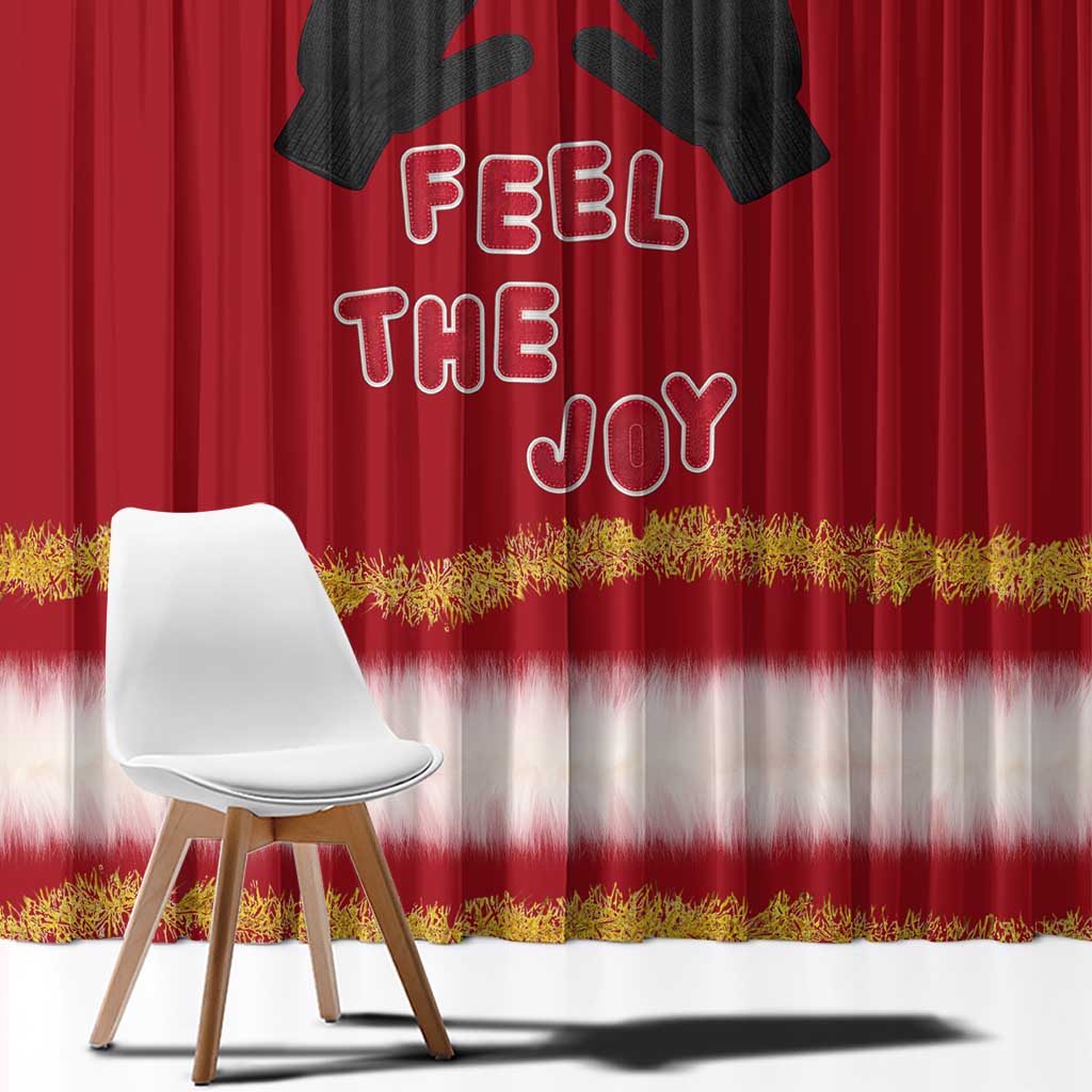 Feel The Joy Christmas Window Curtain Xmas Holiday Patterns - Wonder Print Shop