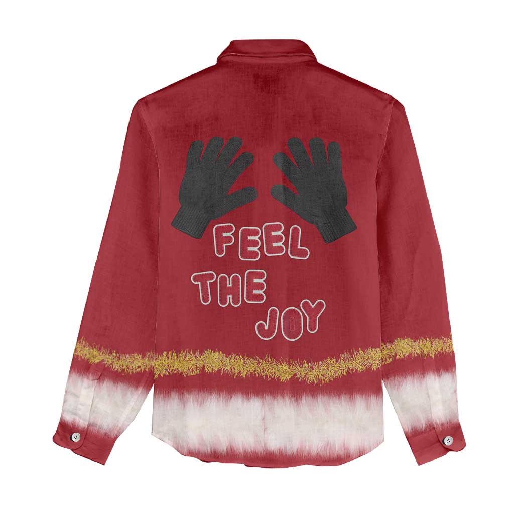 Feel The Joy Christmas Women Casual Shirt Xmas Holiday Patterns - Wonder Print Shop