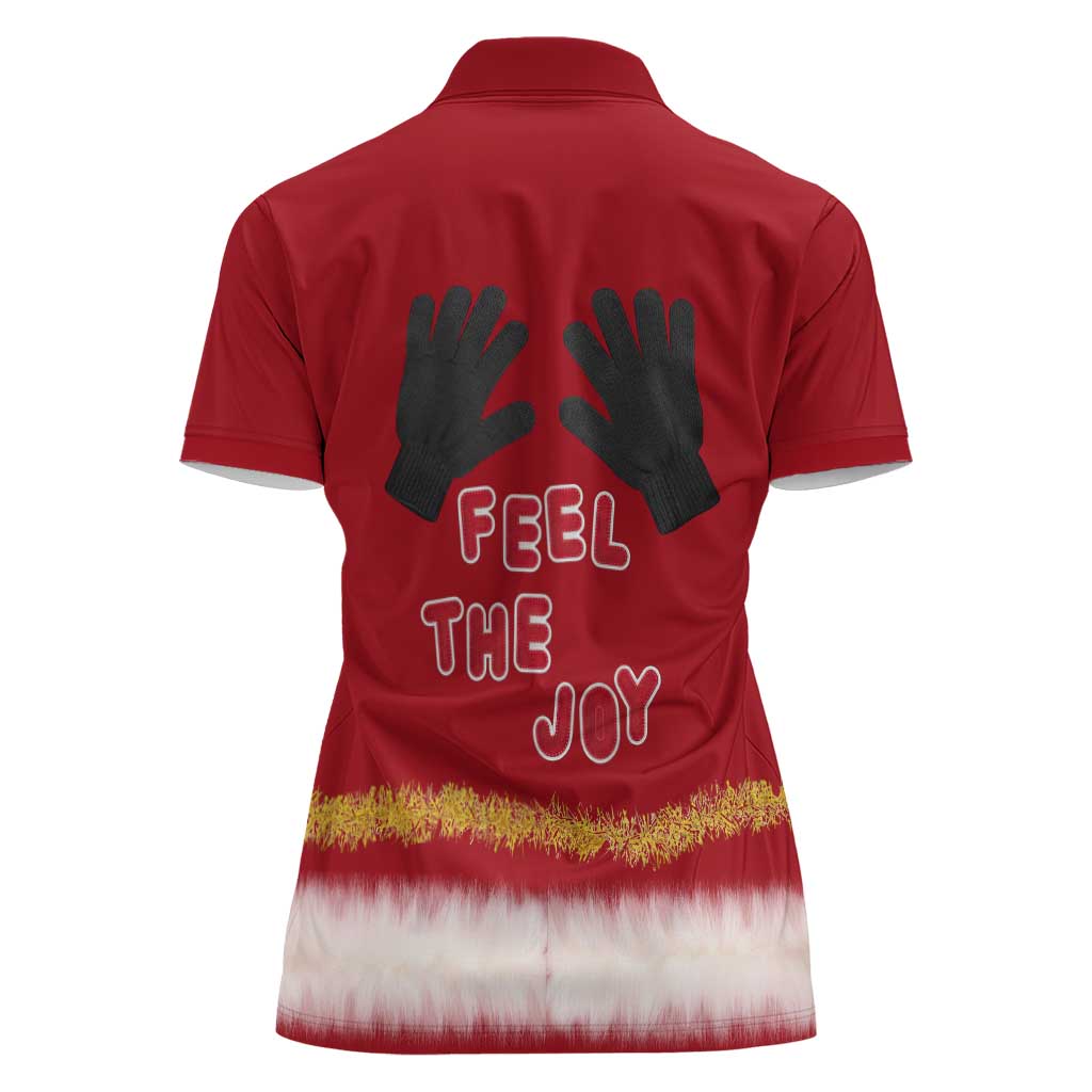 Feel The Joy Christmas Women Polo Shirt Xmas Holiday Patterns - Wonder Print Shop