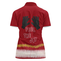 Feel The Joy Christmas Women Polo Shirt Xmas Holiday Patterns - Wonder Print Shop