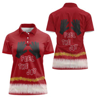 Feel The Joy Christmas Women Polo Shirt Xmas Holiday Patterns - Wonder Print Shop