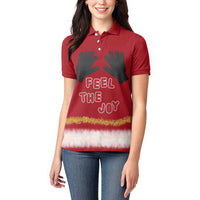Feel The Joy Christmas Women Polo Shirt Xmas Holiday Patterns - Wonder Print Shop