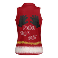 Feel The Joy Christmas Women Sleeveless Polo Shirt Xmas Holiday Patterns - Wonder Print Shop