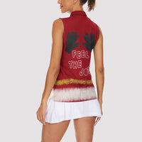 Feel The Joy Christmas Women Sleeveless Polo Shirt Xmas Holiday Patterns - Wonder Print Shop