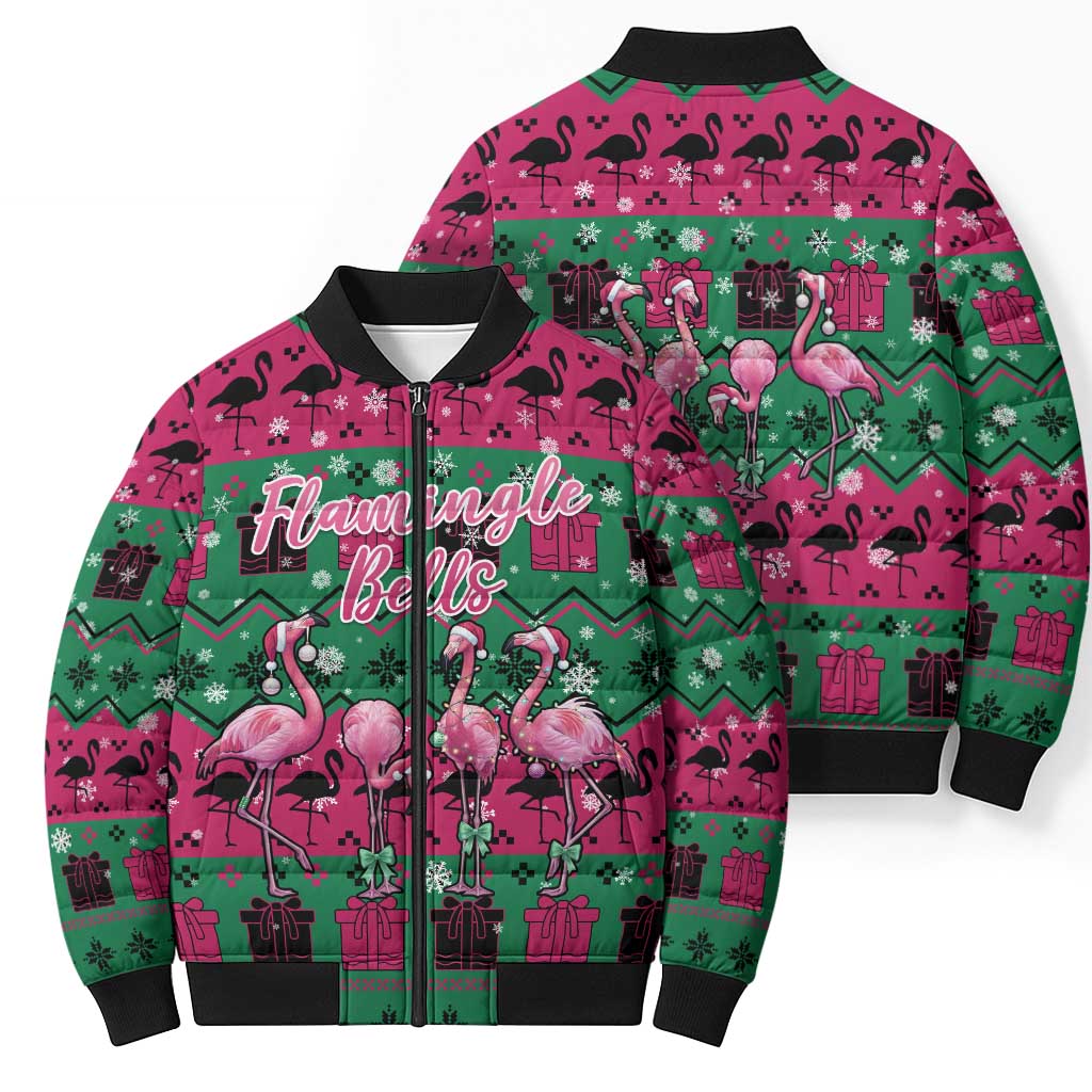 Firefighter Presents Christmas Bomber Puffer Jacket Xmas Holiday Patterns - Wonder Print Shop