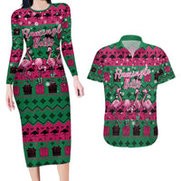 Firefighter Presents Christmas Couples Matching Long Sleeve Bodycon Dress and Hawaiian Shirt Xmas Holiday Patterns - Wonder Print Shop