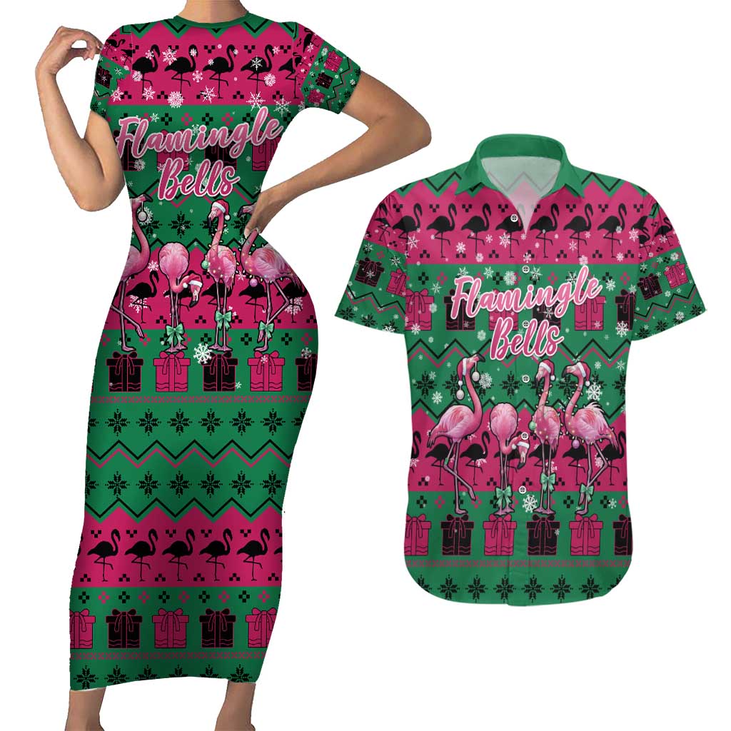 Firefighter Presents Christmas Couples Matching Short Sleeve Bodycon Dress and Hawaiian Shirt Xmas Holiday Patterns - Wonder Print Shop