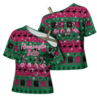 Firefighter Presents Christmas Cross Shoulder Shirt Xmas Holiday Patterns - Wonder Print Shop