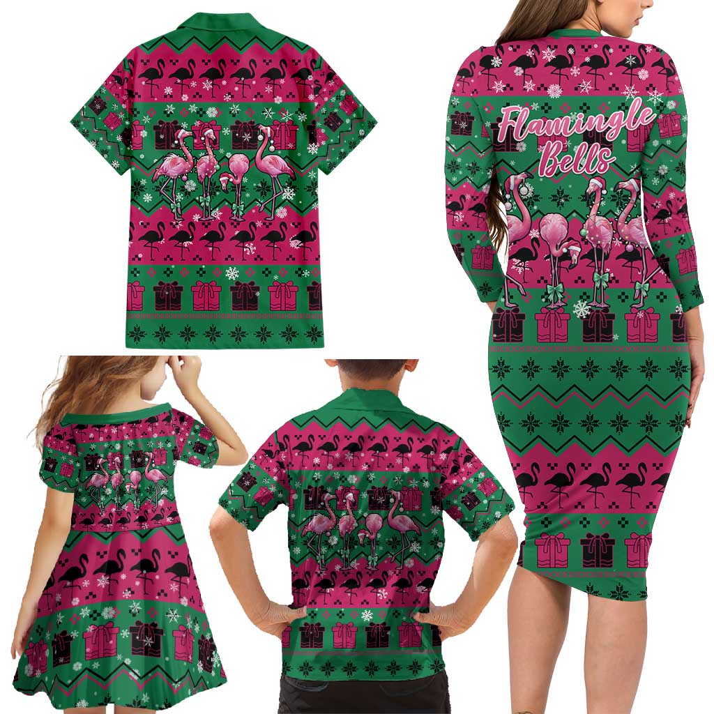 Firefighter Presents Christmas Family Matching Long Sleeve Bodycon Dress and Hawaiian Shirt Xmas Holiday Patterns - Wonder Print Shop