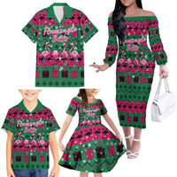Firefighter Presents Christmas Family Matching Off The Shoulder Long Sleeve Dress and Hawaiian Shirt Xmas Holiday Patterns - Wonder Print Shop