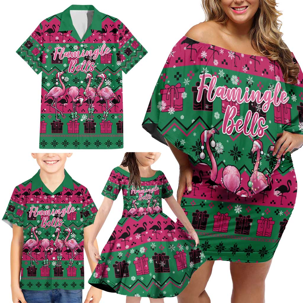 Firefighter Presents Christmas Family Matching Off Shoulder Short Dress and Hawaiian Shirt Xmas Holiday Patterns - Wonder Print Shop