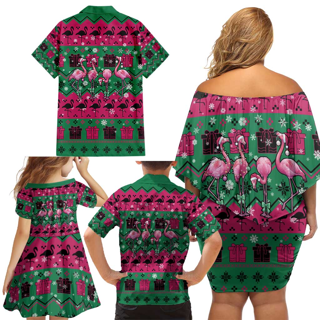 Firefighter Presents Christmas Family Matching Off Shoulder Short Dress and Hawaiian Shirt Xmas Holiday Patterns - Wonder Print Shop