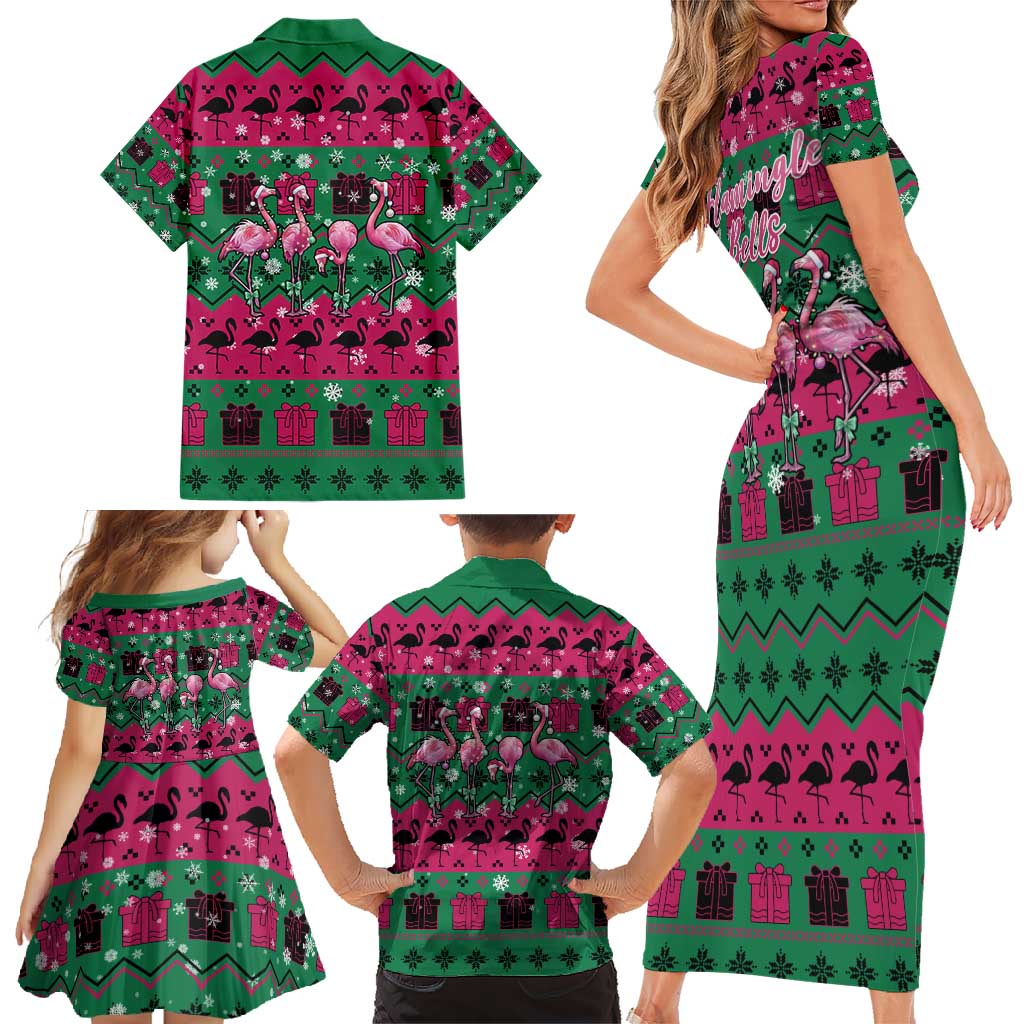 Firefighter Presents Christmas Family Matching Short Sleeve Bodycon Dress and Hawaiian Shirt Xmas Holiday Patterns - Wonder Print Shop