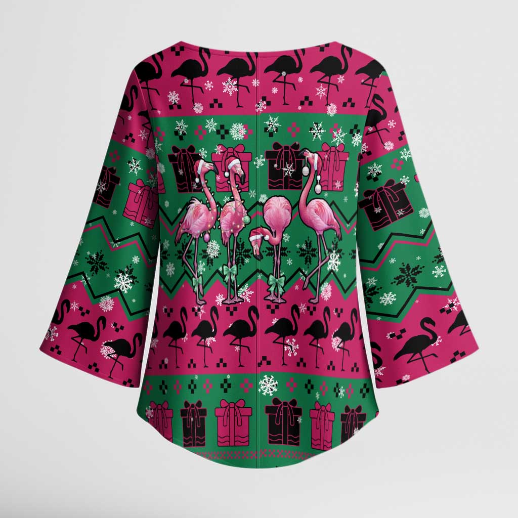 Firefighter Presents Christmas Kimono Sleeve Blouse Xmas Holiday Patterns - undefined