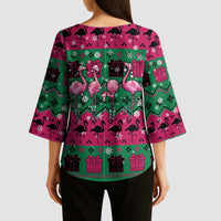 Firefighter Presents Christmas Kimono Sleeve Blouse Xmas Holiday Patterns - undefined