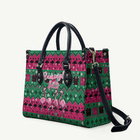 Firefighter Presents Christmas Leather Bag Xmas Holiday Patterns - undefined