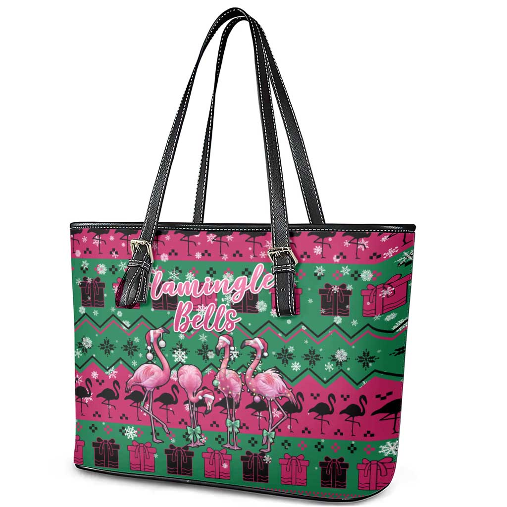 Firefighter Presents Christmas Leather Tote Bag Xmas Holiday Patterns - Wonder Print Shop