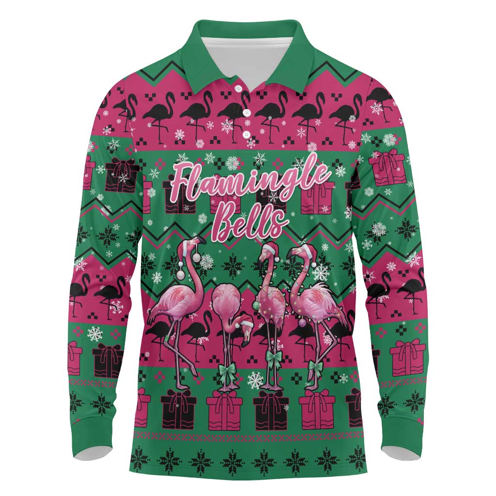 Firefighter Presents Christmas Long Sleeve Polo Shirt Xmas Holiday Patterns - Wonder Print Shop