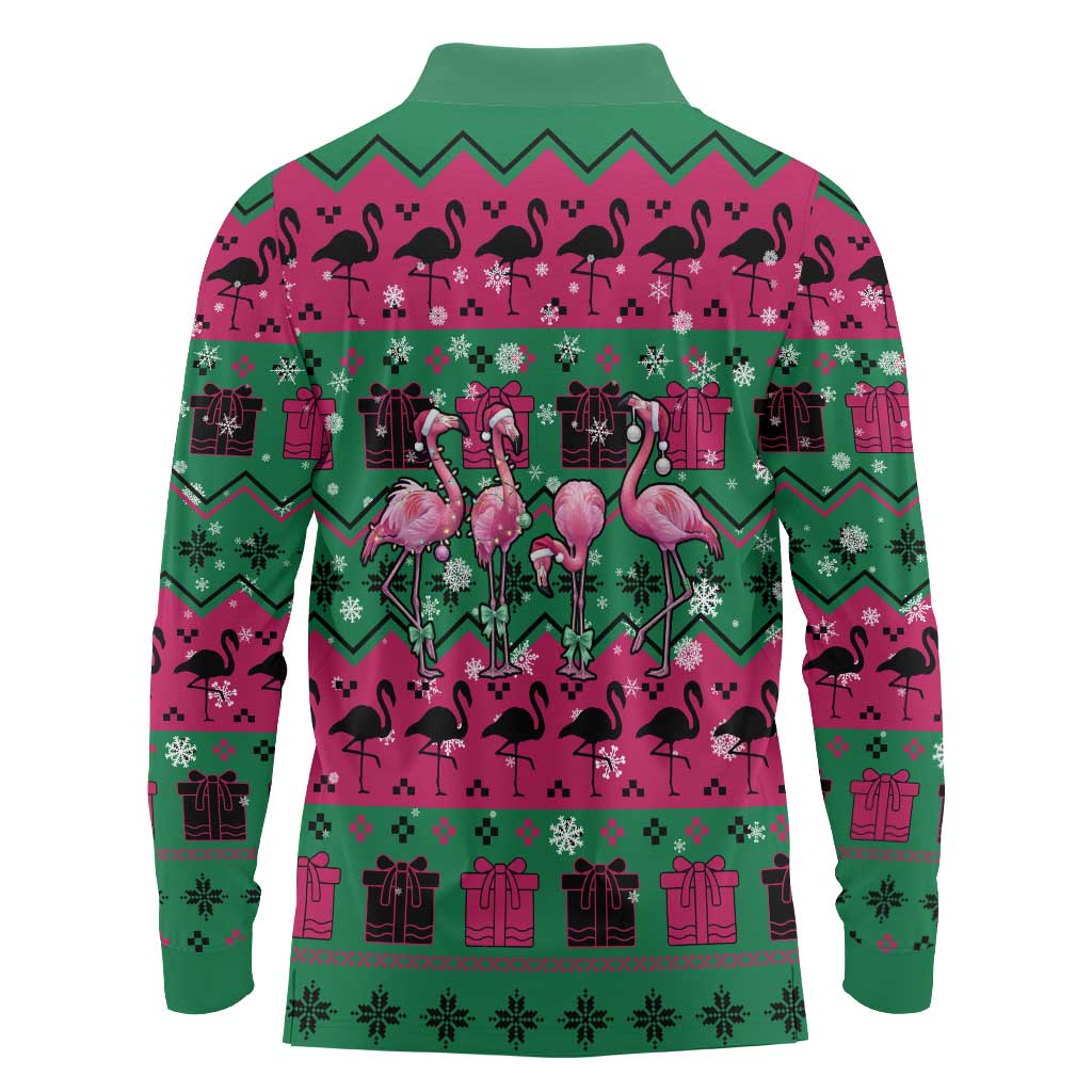 Firefighter Presents Christmas Long Sleeve Polo Shirt Xmas Holiday Patterns - Wonder Print Shop