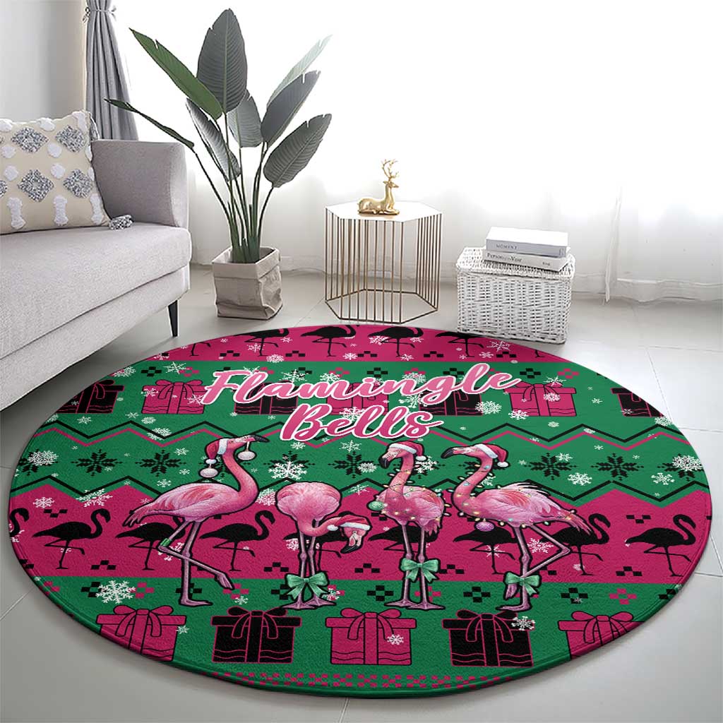Firefighter Presents Christmas Round Carpet Xmas Holiday Patterns - Wonder Print Shop