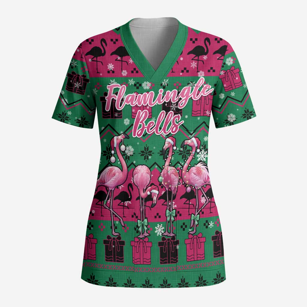 Firefighter Presents Christmas Scrub Top Xmas Holiday Patterns - undefined
